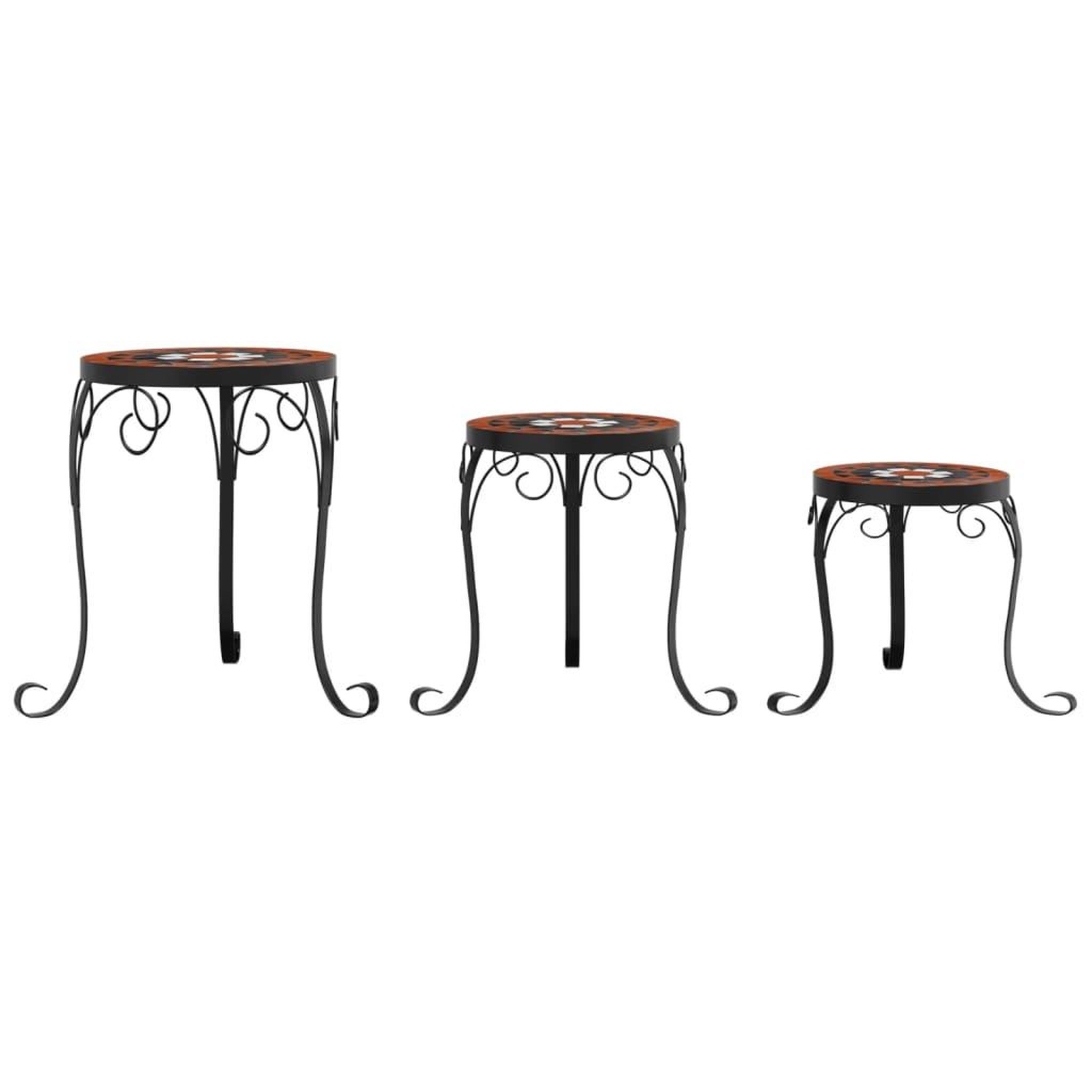 Voir la diapositive 4 : VIDAXL Supports pour plantes 3 pcs terre cuite et blanc ceramique