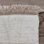 Lorena Canals Tapis en laine blanc cassé à franges marron glacé - 120 x 170 cm