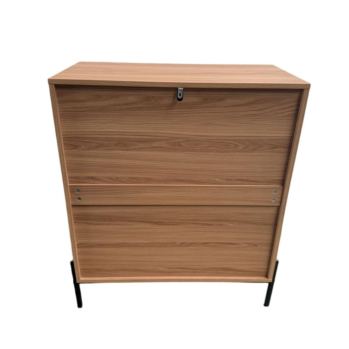 CONCEPT USINE Commode 4 tiroirs décor bois rainuré 84cm VALLO