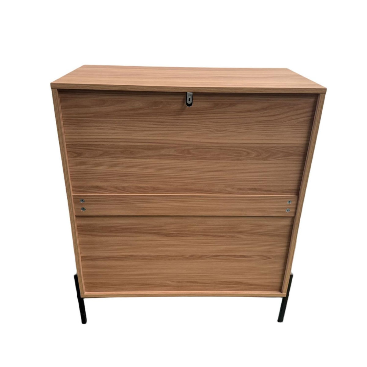 CONCEPT USINE Commode 4 tiroirs décor bois rainuré 84cm VALLO