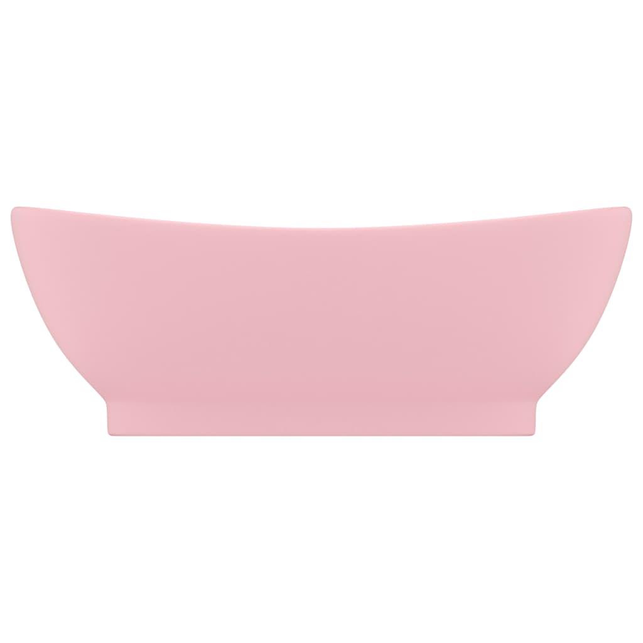 Voir la diapositive 3 : VIDAXL Lavabo ovale de luxe a trop-plein Rose mat 58,5x39 cm Ceramique