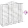 Voir la diapositive 2 : VIDAXL Paniers a gabions arques 9 pcs 200x50x160/180 cm Fer galvanise