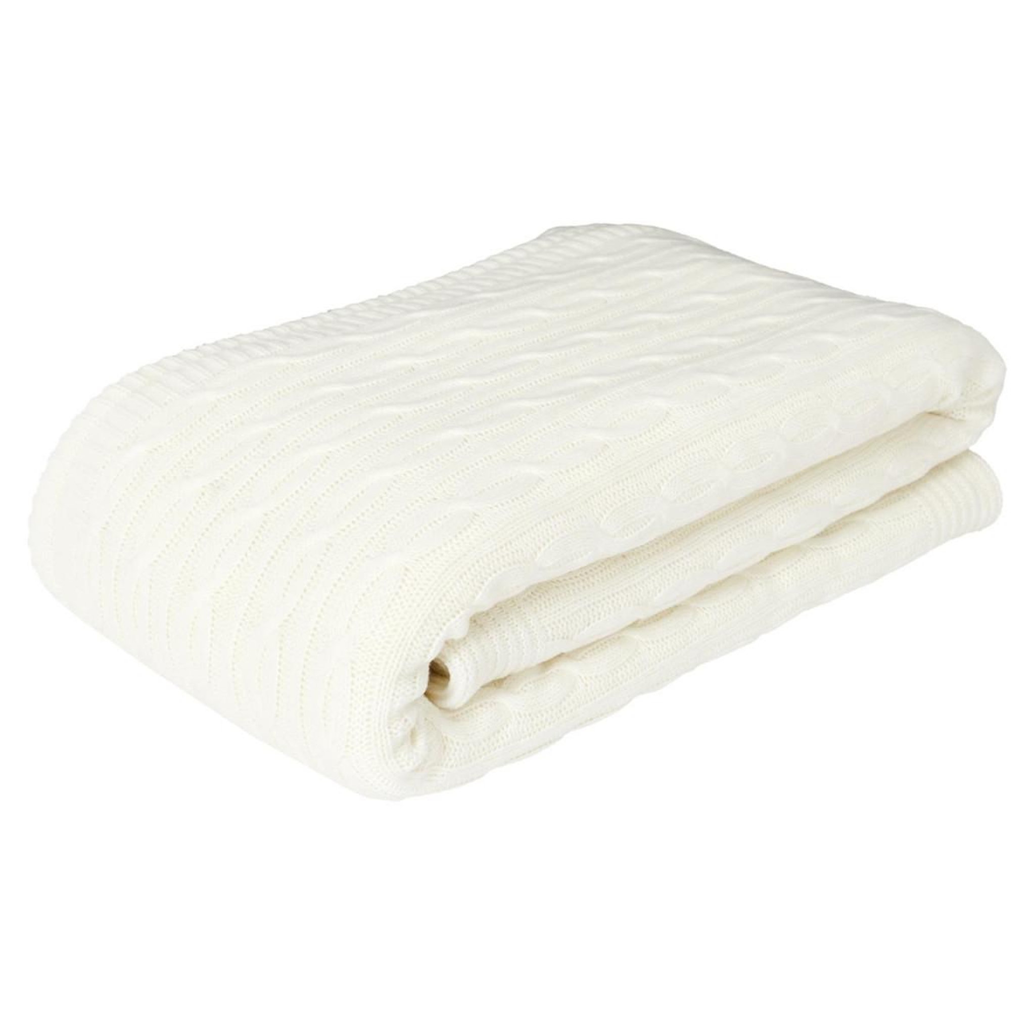 The Home Deco Factory Plaid sherpa  torsadé  120x150cm crème