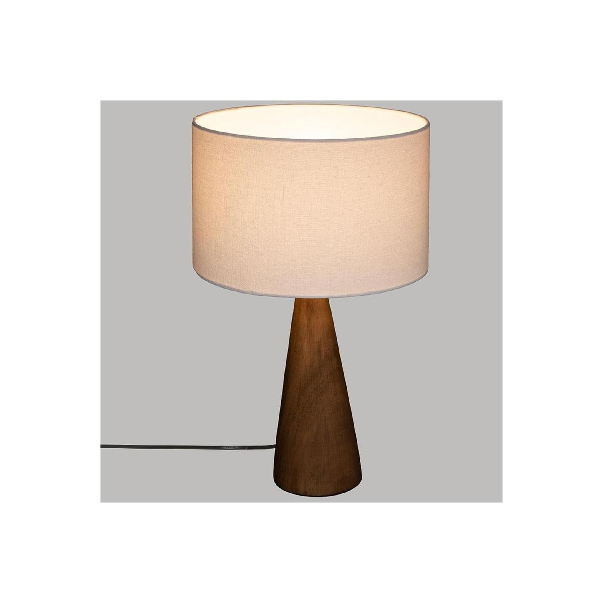 Voir la diapositive 2 : ATMOSPHERA Lampe à poser en bois  aina  46cm blanc