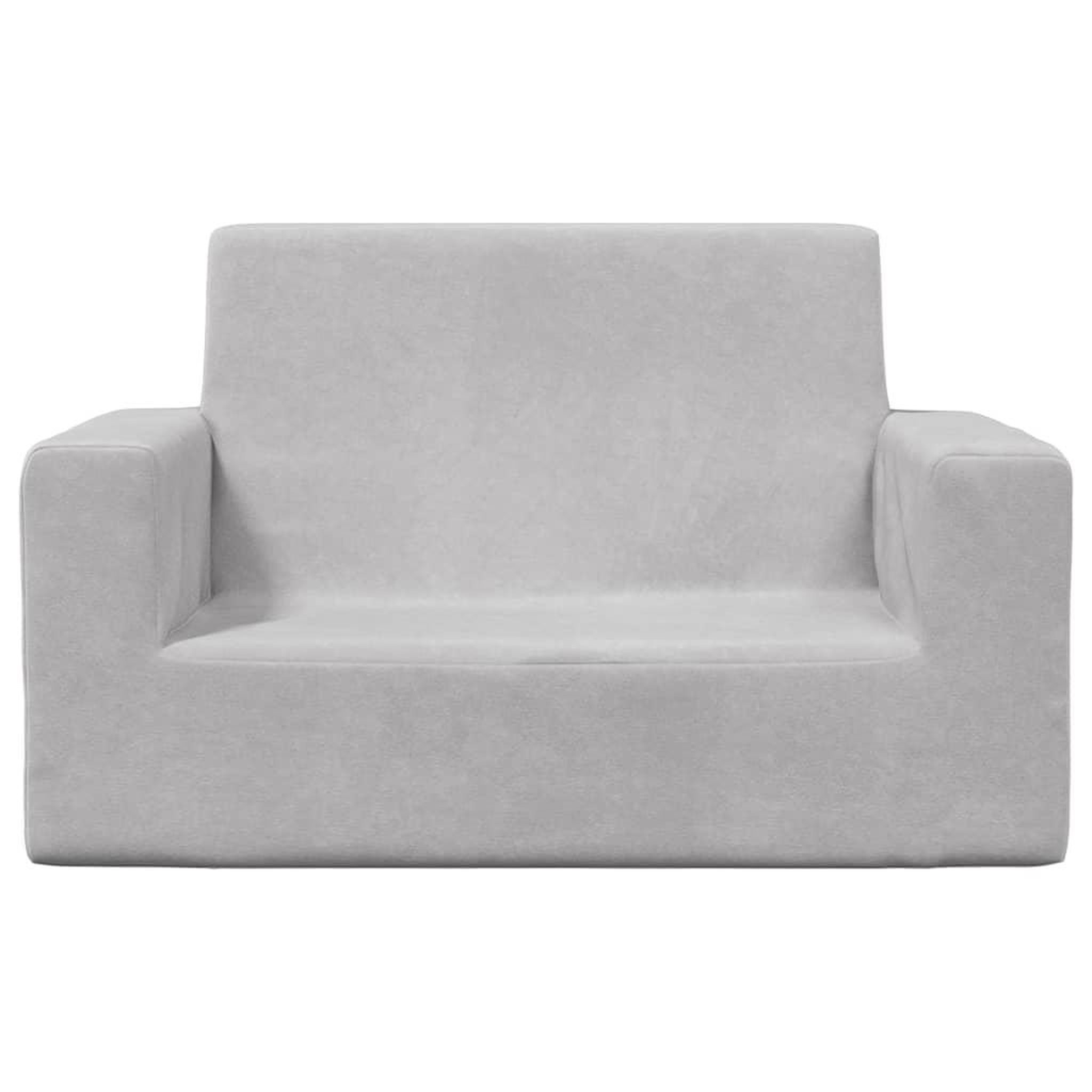 Voir la diapositive 3 : VIDAXL Canape pour enfants a 2 places Gris clair Peluche douce