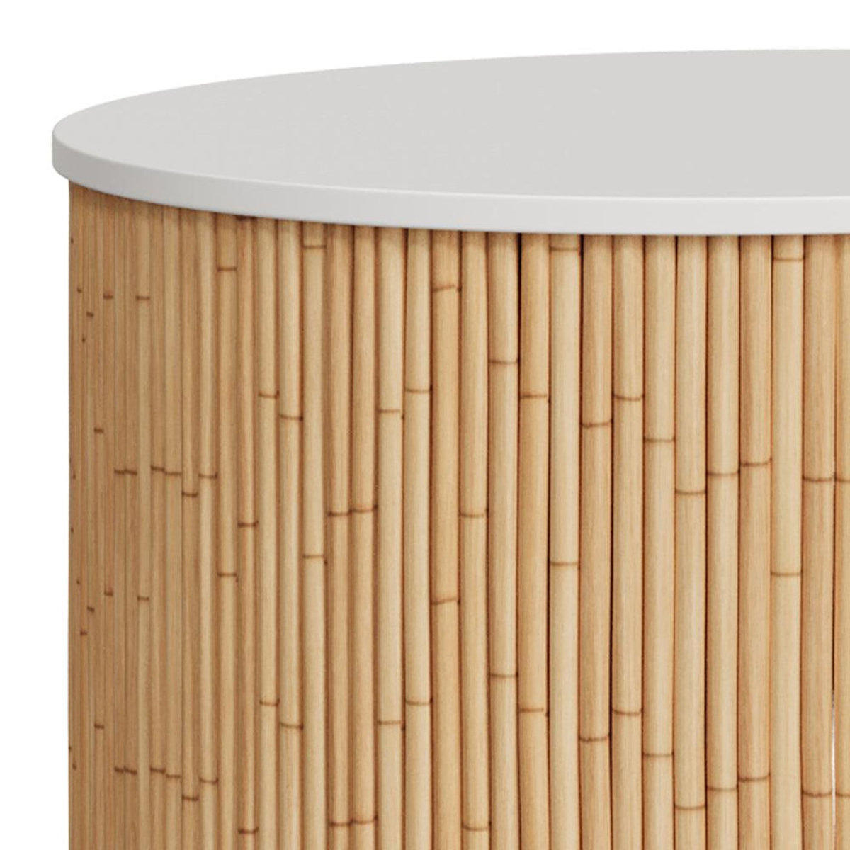 Rendez vous déco Tables basses rondes en rotin et plateau blanc (lot de 2) - Owan
