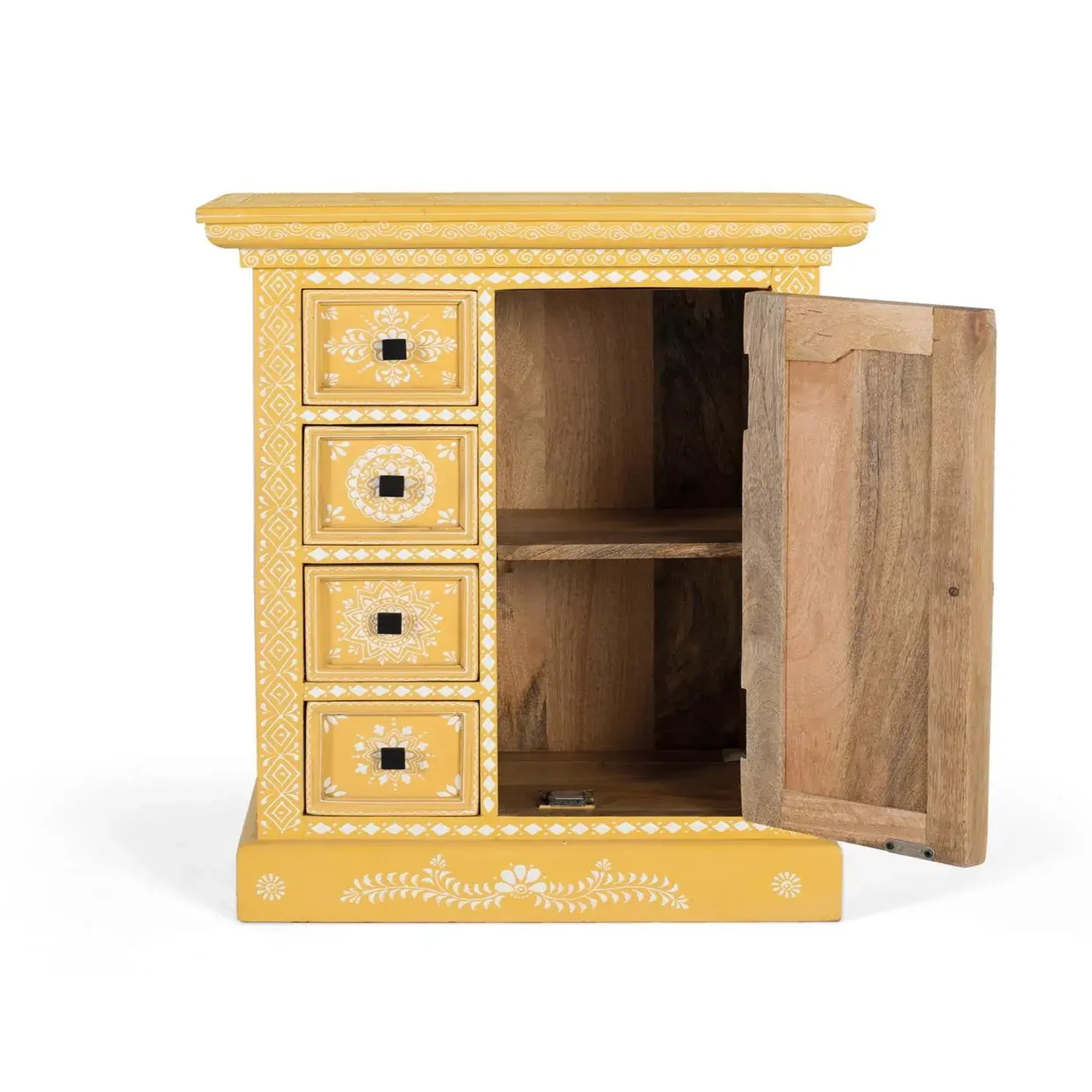 Voir la diapositive 2 : GINER Y COLOMER SL Meuble d'appoint en bois de manguier 58 cm style vintage décoratif