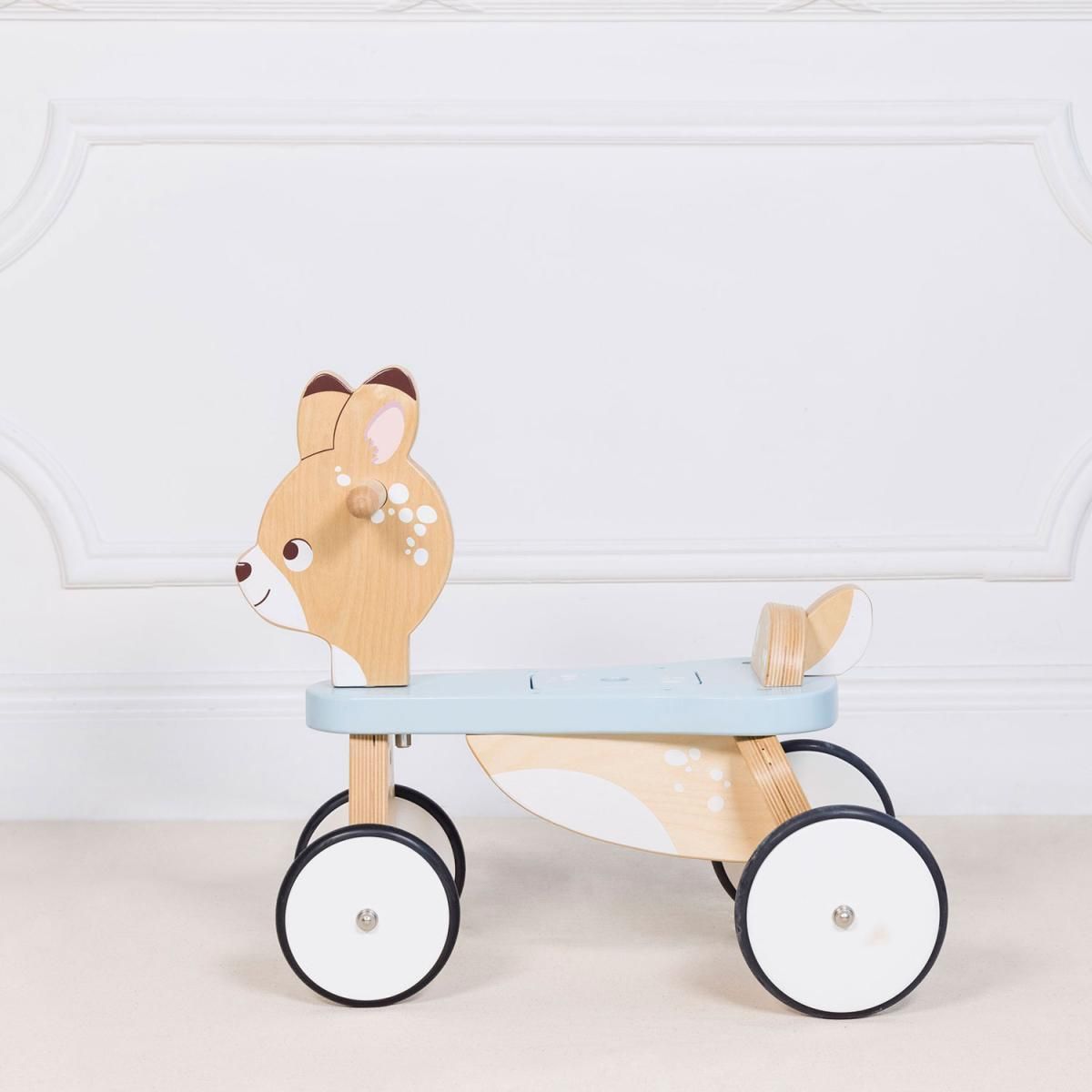 Le Toy Van Porteur en bois - cerf nature/bleu