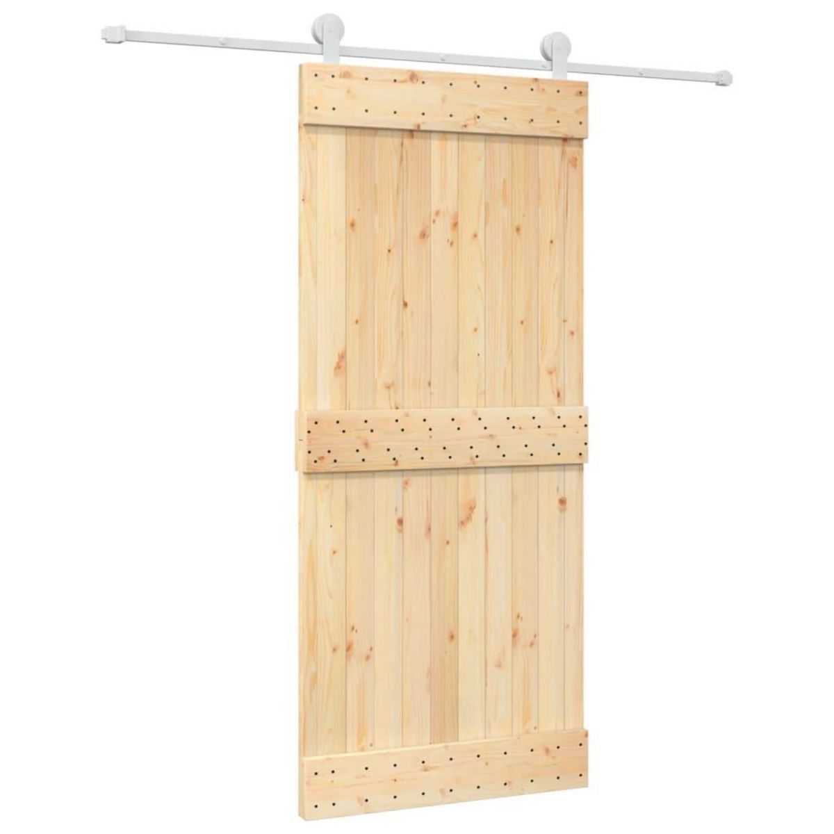 VIDAXL Porte coulissante et kit de quincaillerie 90x210 cm pin massif