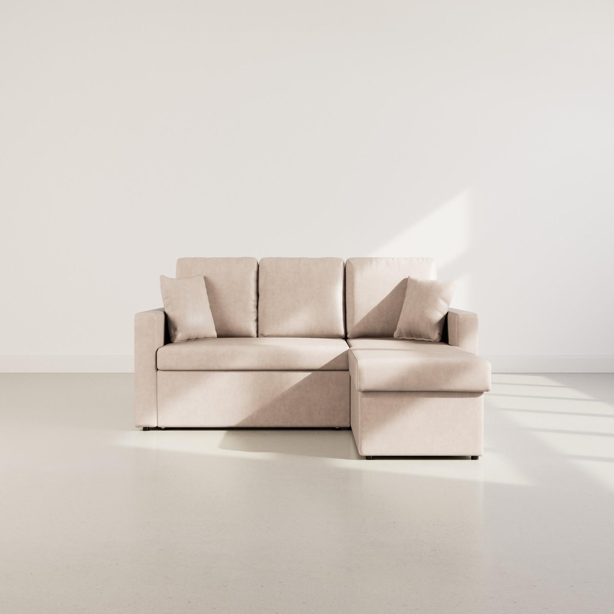 Voir la diapositive 5 : BEST MOBILIER Cyrus - canapé d'angle réversible 4 places - convertible avec coffre - en simili