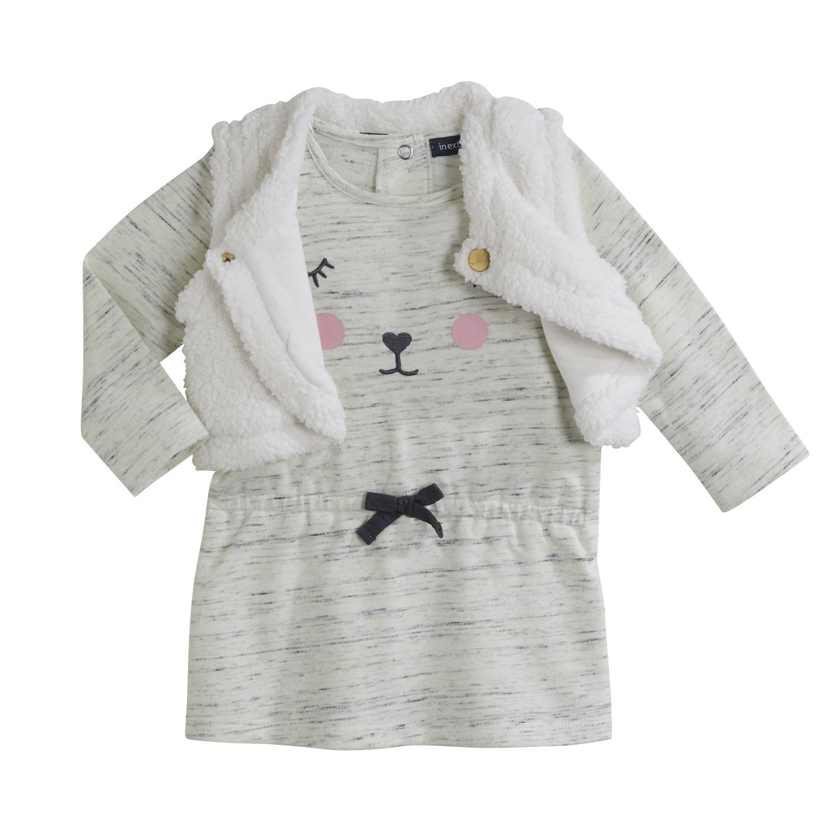INEXTENSO Ensemble gilet + robe bébé fille