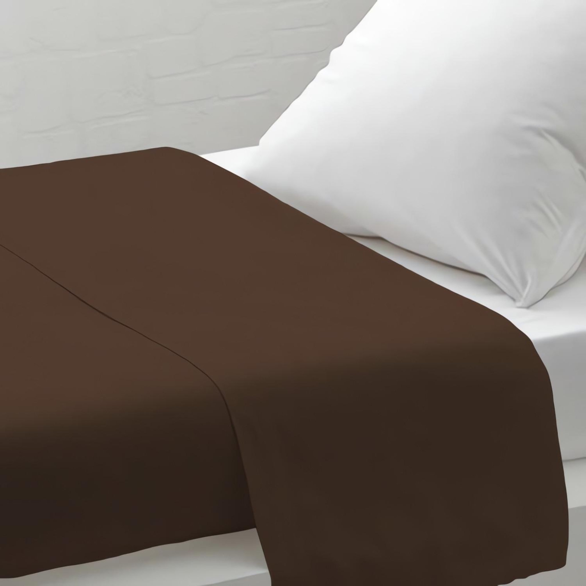 Voir la diapositive 1 : ZZZ Drap plat uni ZZZ en polycoton