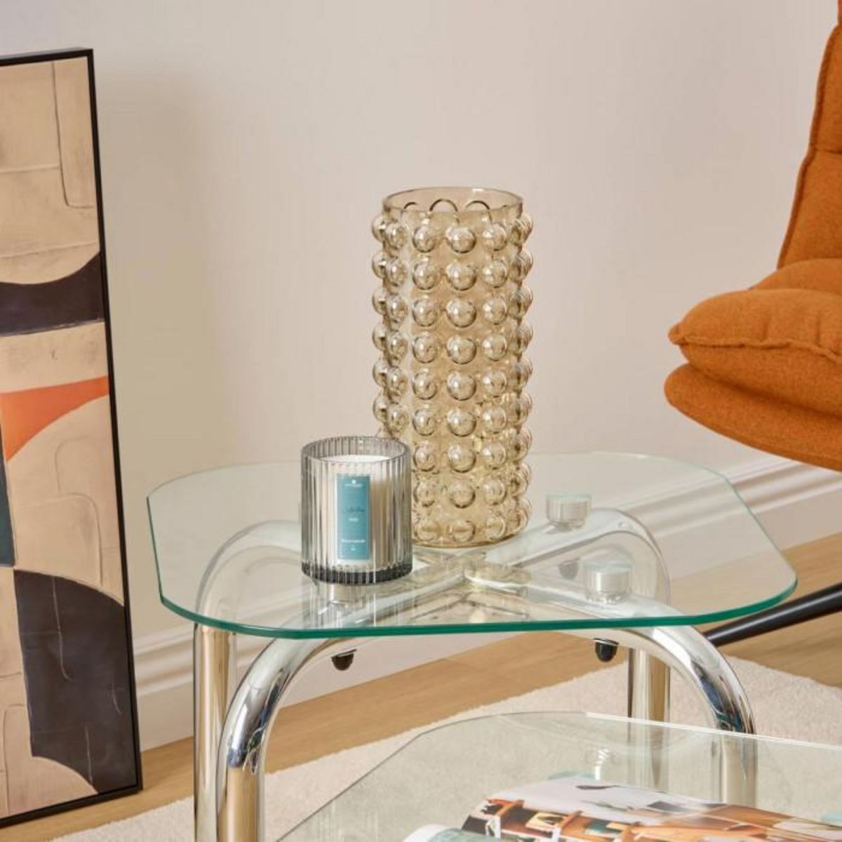 ATMOSPHERA Vase en Verre Irisé  Doria  27cm Transparent