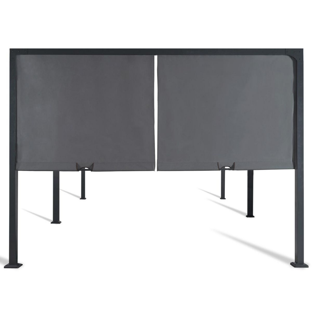 ID MARKET Pergola coulissante 2 pans 3x6 M belvédère de jardin toile gris anthracite