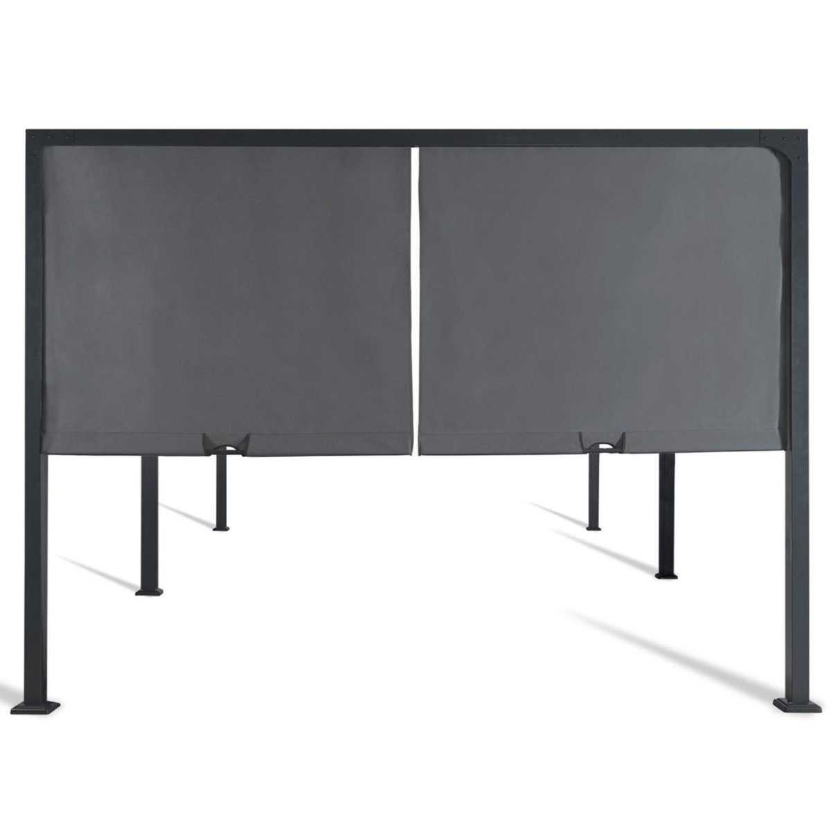 ID MARKET Pergola coulissante 2 pans 3x6 M belvédère de jardin toile gris anthracite