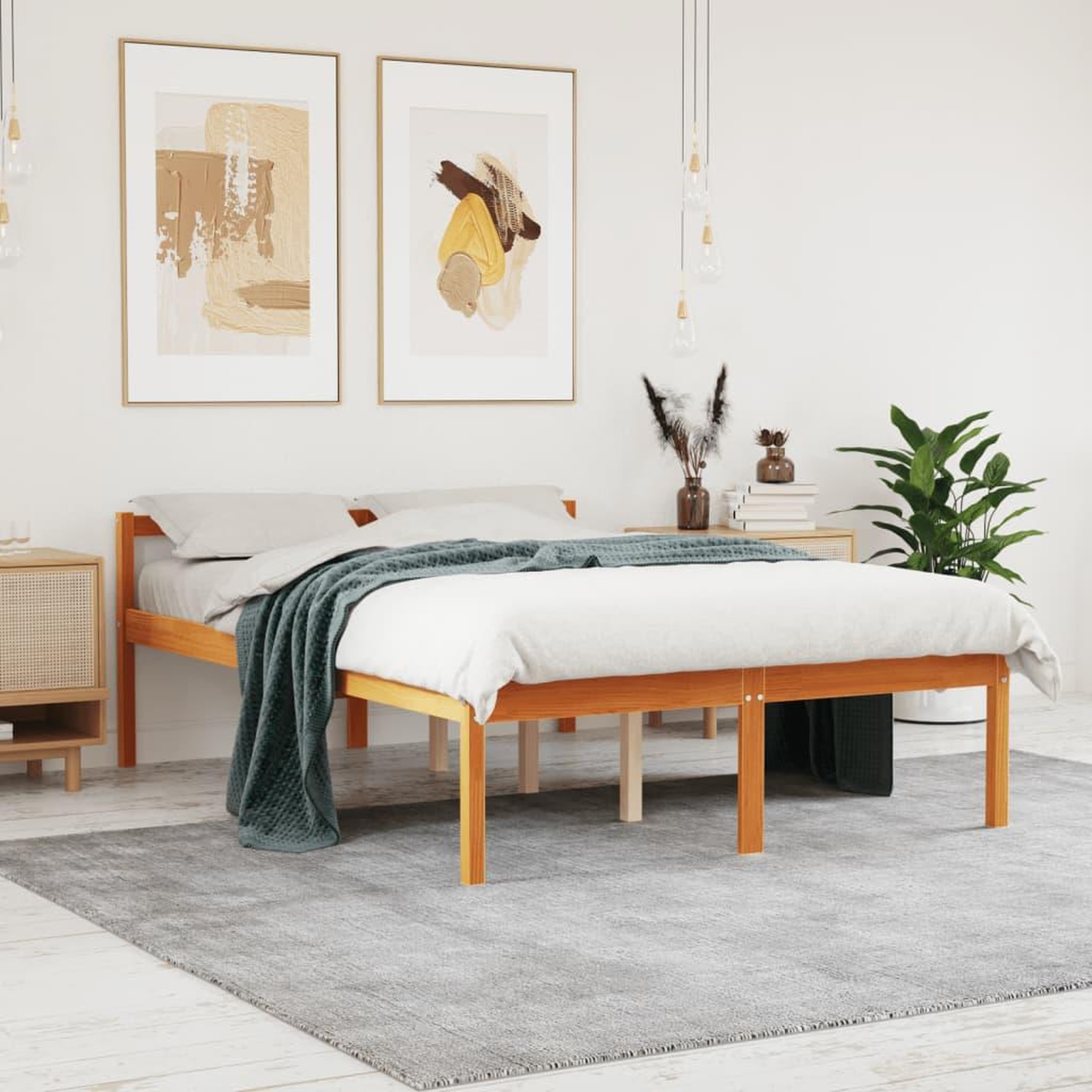 VIDAXL Lit pour personne agee sans matelas 120x190 cm bois pin massif