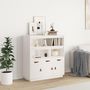 Voir la diapositive 1 : VIDAXL Buffet haut Blanc 100x40x108,5 cm Bois massif de pin