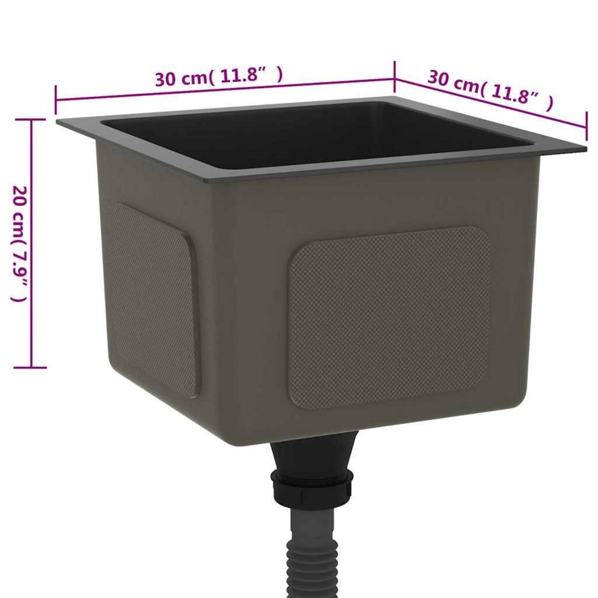 VIDAXL Evier de cuisine fait main Noir Acier inoxydable