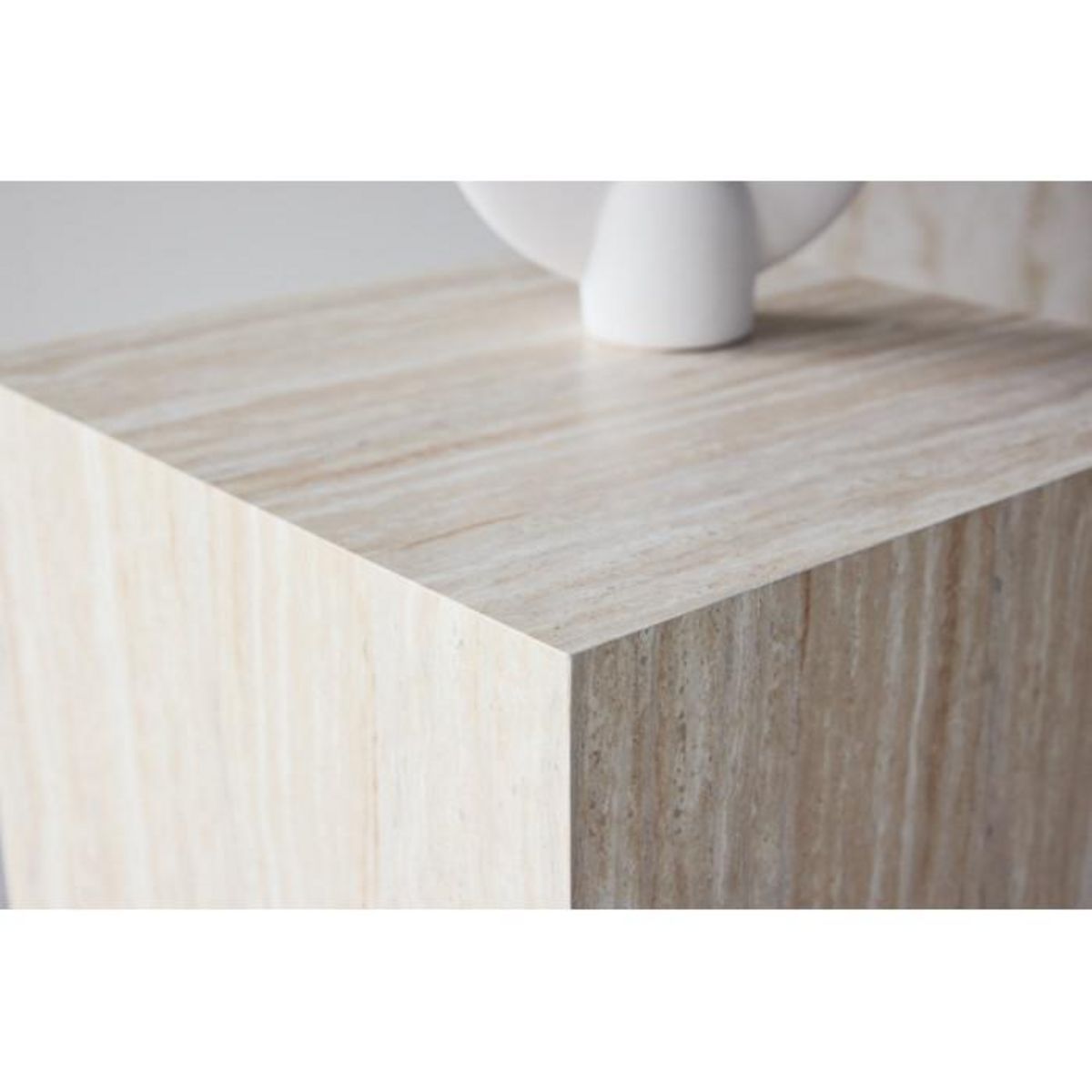 Paris Prix Table d'Appoint Effet Travertin  York  45cm Beige