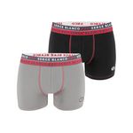 SERGE BLANCO Lot de 2 Boxers homme surpiqûres Class. Coloris disponibles : Gris
