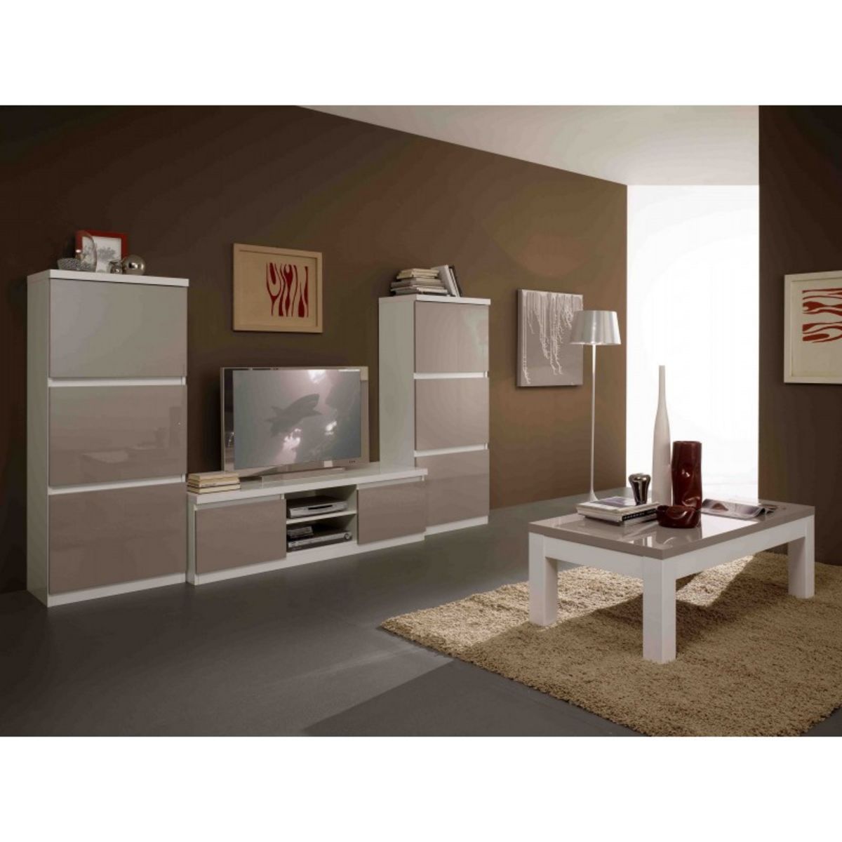 Meuble TV GENOVA L150cm bicolore