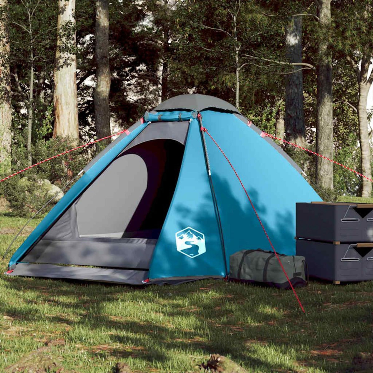 VIDAXL Tente de camping a dome 4 personnes bleu impermeable