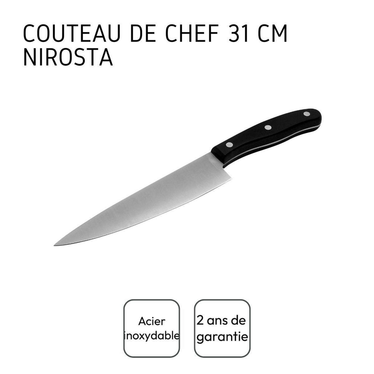 NIROSTA Ensemble de 2 Couteaux de cuisine 31 cm Nirosta Chef FIT