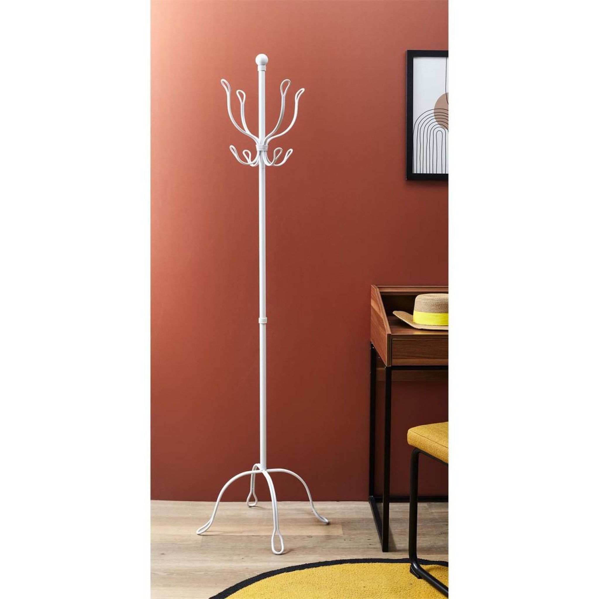 Voir la diapositive 2 : The Home Deco Factory Porte-manteau vintage  factory  170cm blanc
