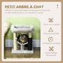 Voir la diapositive 4 : PAWHUT Arbre à chat griffoirs sisal naturel et massant plateforme panier jeu boule suspendue peluche gris