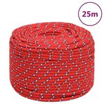VIDAXL Corde de bateau Rouge 8 mm 25 m Polypropylene