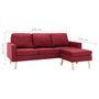 Voir la diapositive 6 : VIDAXL Canape a 3 places avec repose-pied Rouge bordeaux Tissu