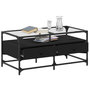Voir la diapositive 3 : VIDAXL Table basse avec dessus en verre noir 98,5x50x45 cm acier