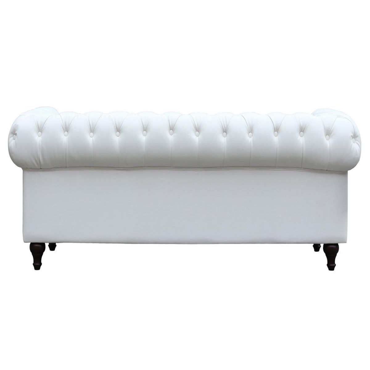 Habitat et Jardin Canapé fixe Chesterfield  Aliza  - 208 x 82 x 70 cm - 3 places - Blanc