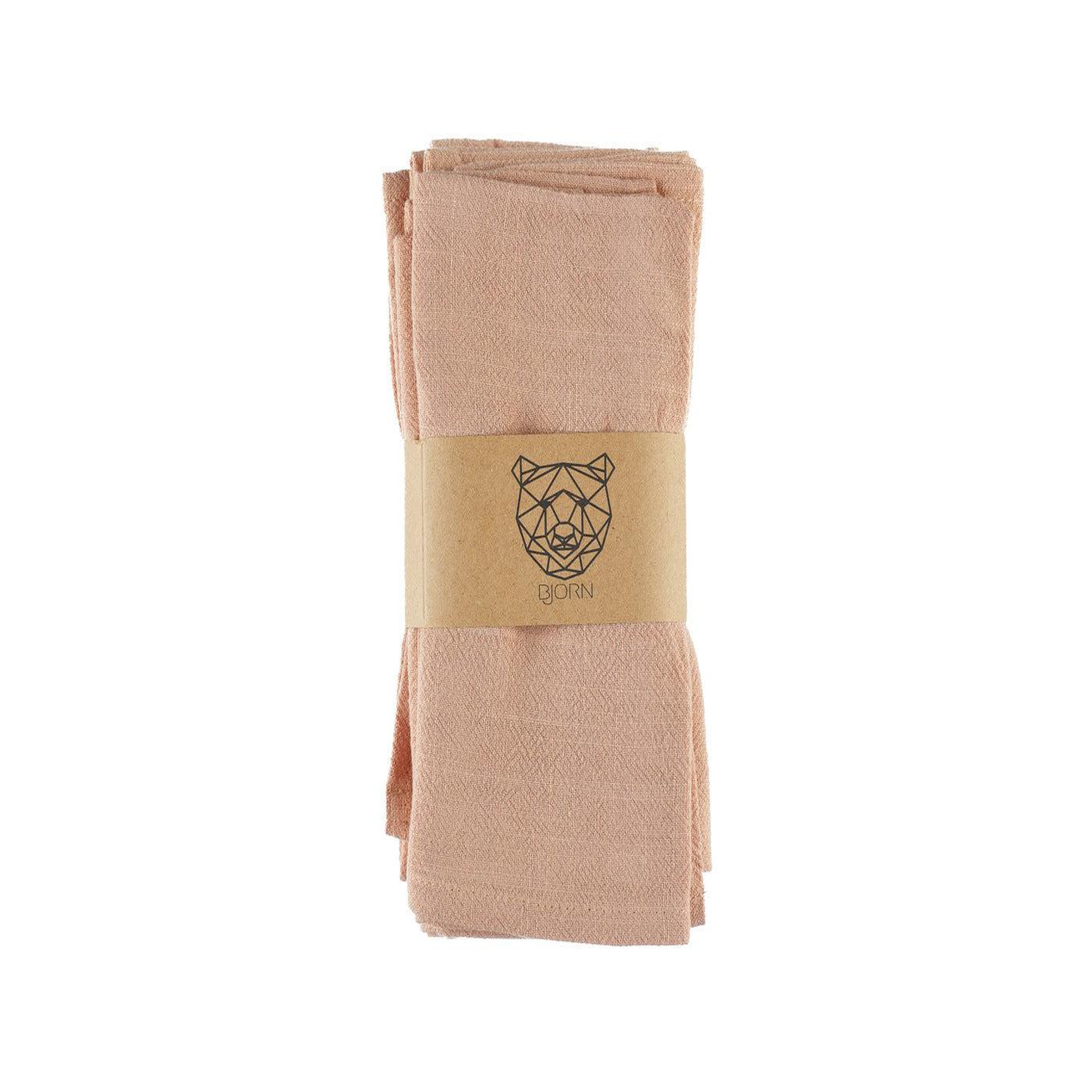 Voir la diapositive 5 : BJORN Serviette de table - 6 pièces - lin et coton rose pâle