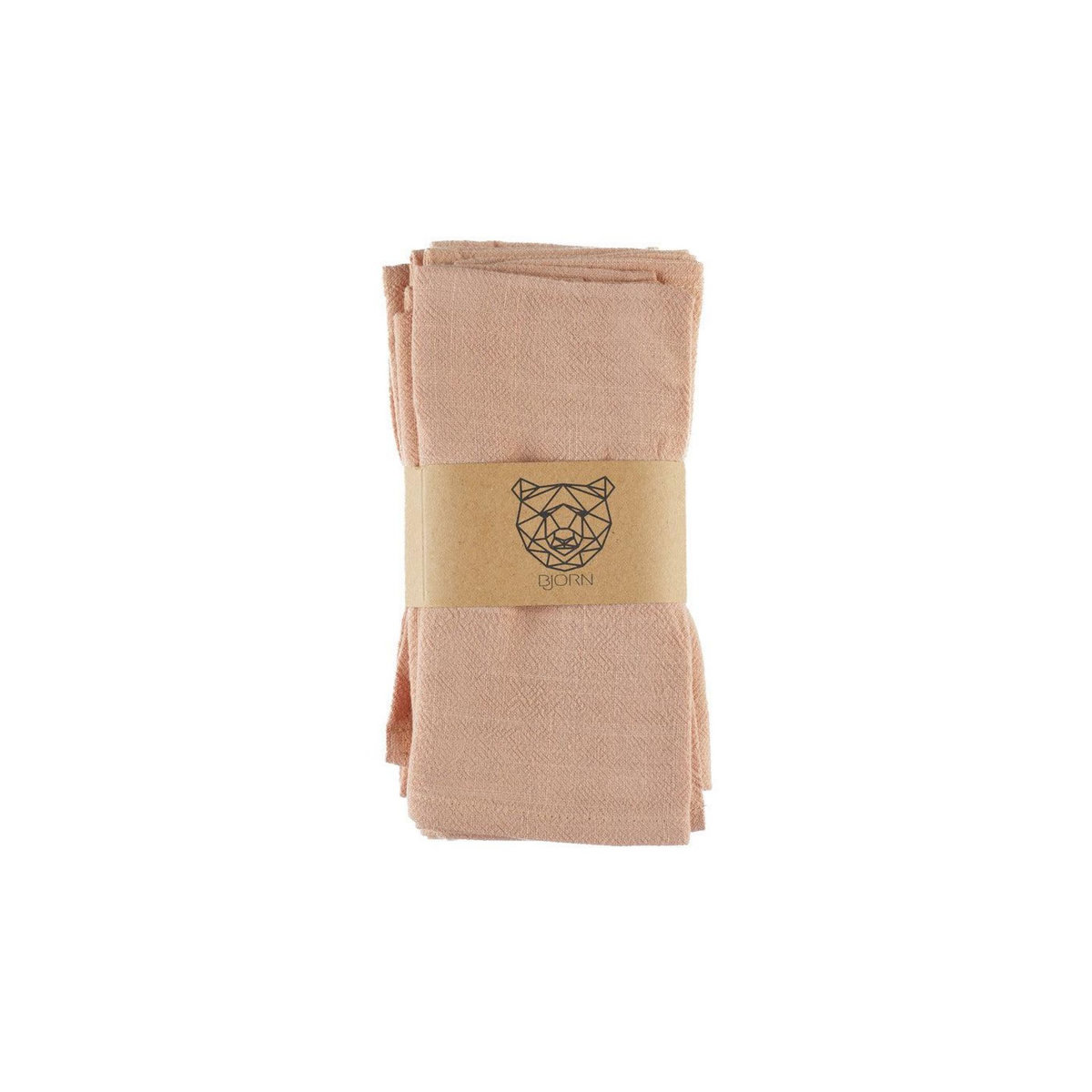 BJORN Serviette de table - 6 pièces - Lin et coton rose pâle