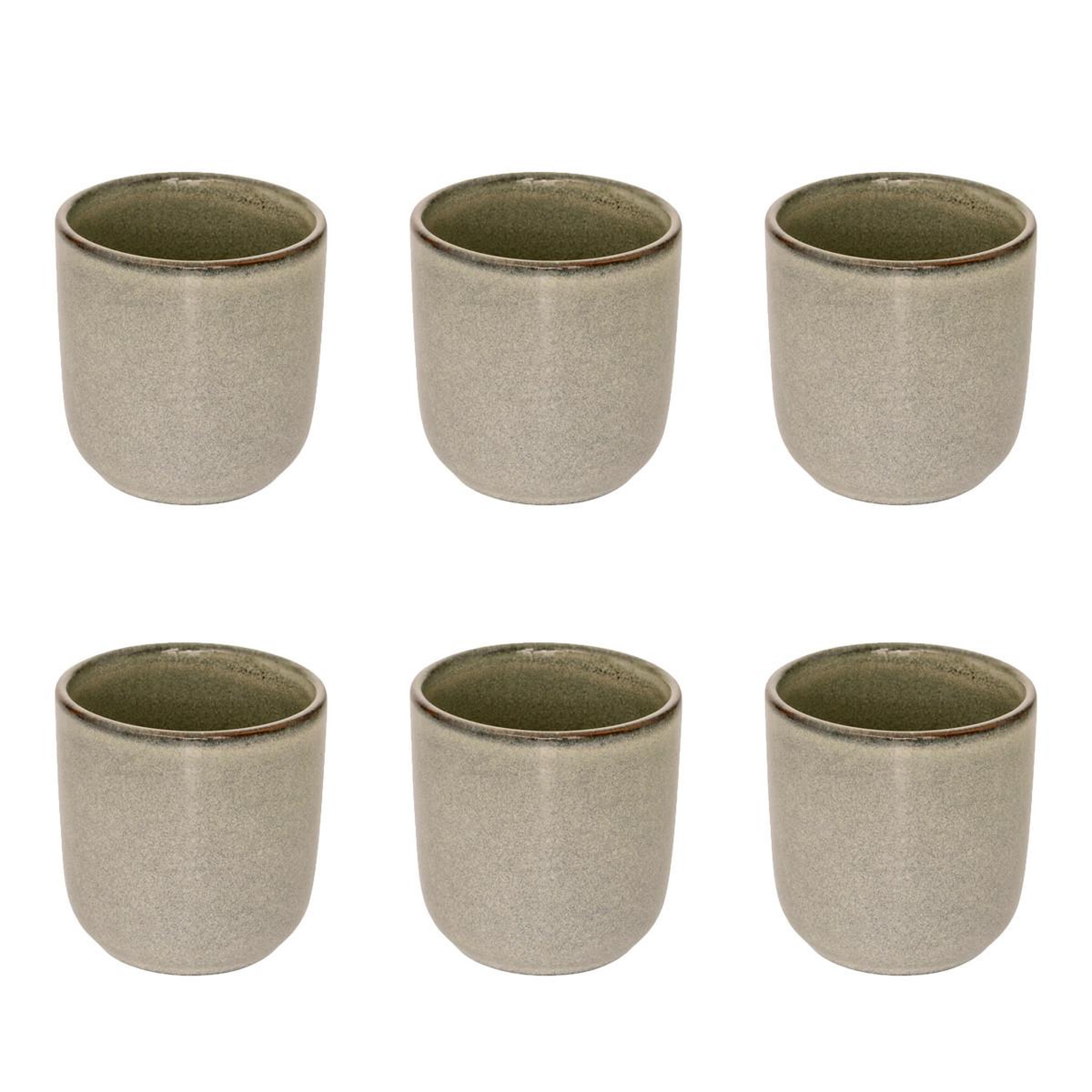 SECRET DE GOURMET Lot de 6 tasses à café  terre inconnue  10cl vert clair