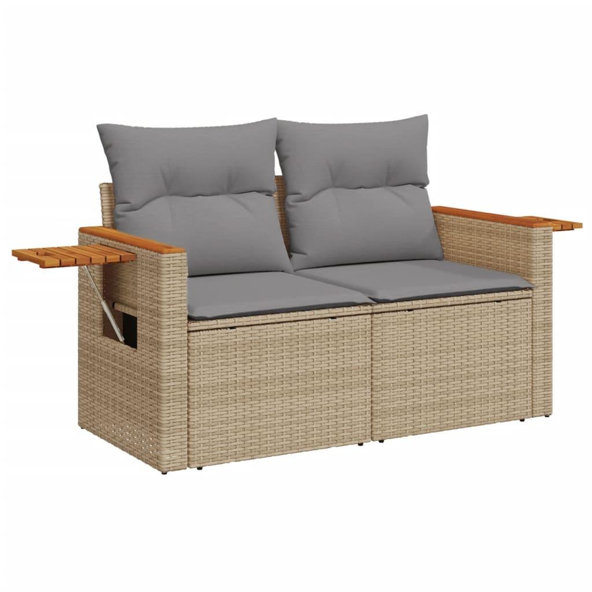 Voir la diapositive 5 : VIDAXL Salon de jardin avec coussins 7 pcs beige resine tressee
