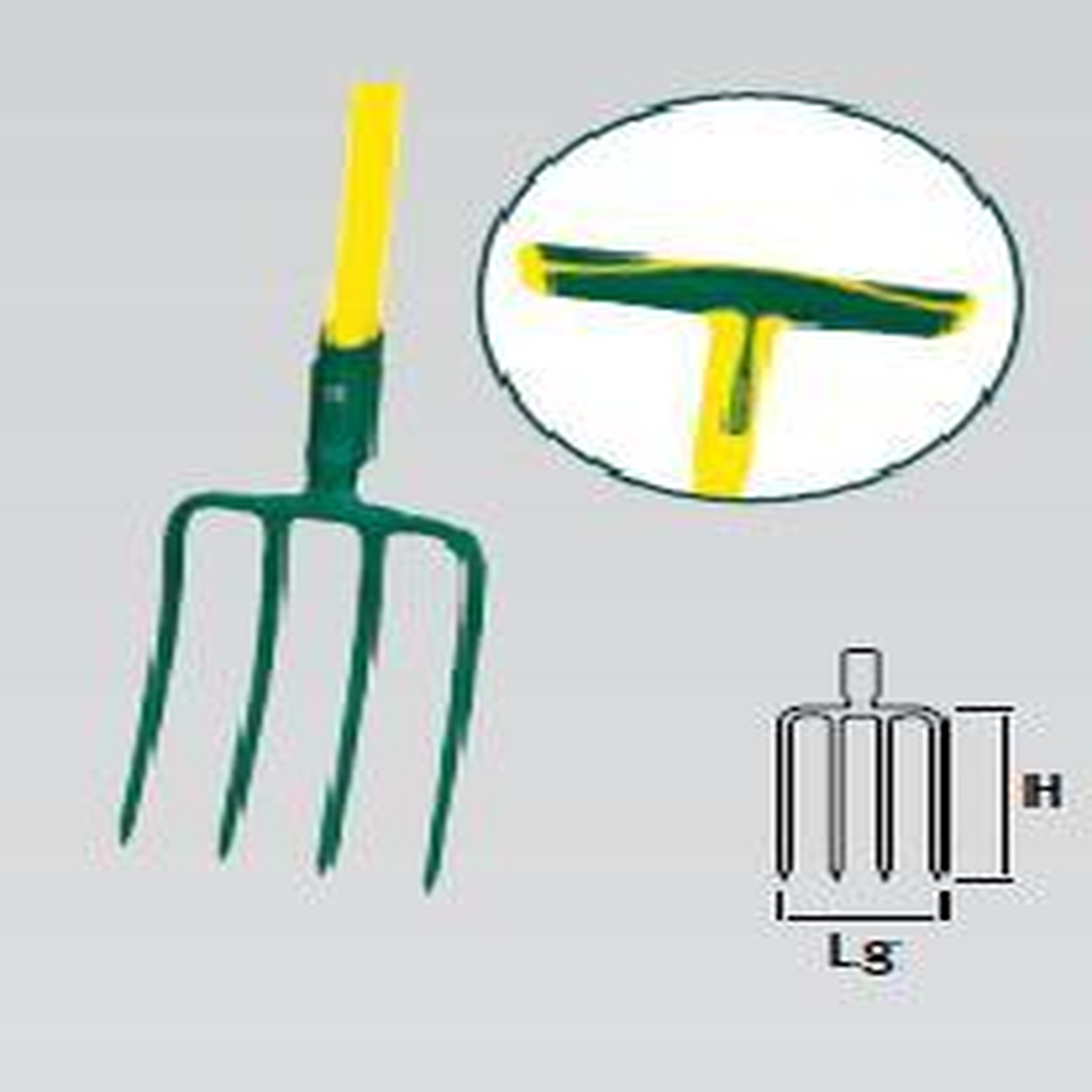 Leborgne Fourche à bêcher 4 dents carrées - 30 cm - manche béquille en fibre