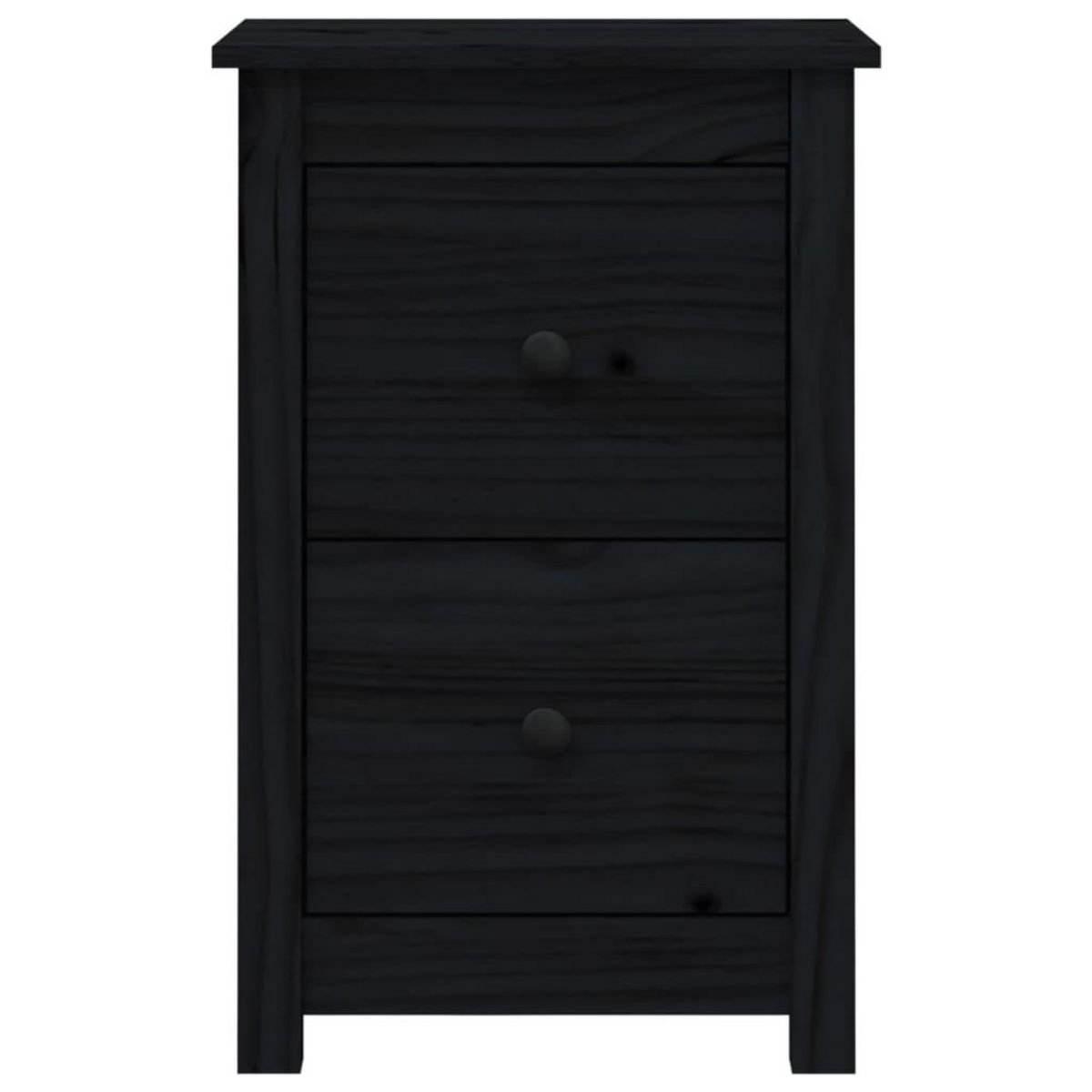 VIDAXL Tables de chevet 2 pcs Noir 40x35x61,5 cm Bois de pin massif