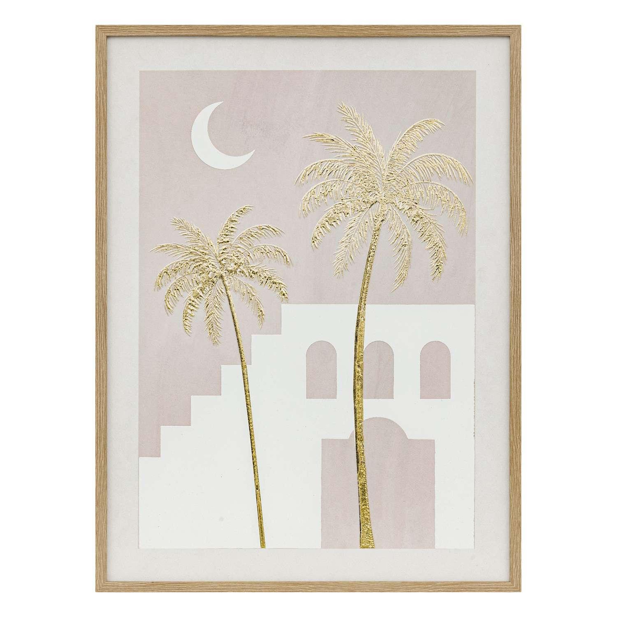 ATMOSPHERA Toile imprimée encadrée medina - 45 x 60 cm - beige et doré