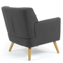 Voir la diapositive 4 : ID MARKET Fauteuil scandinave LIV avec repose pieds en tissu gris anthracite