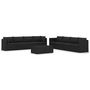 Voir la diapositive 2 : VIDAXL Salon de jardin 9 pcs avec coussins Resine tressee Noir