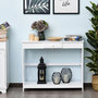 Voir la diapositive 4 : HOMCOM Console style table de drapier néo-rétro tiroir + étagère dim. 100L x 30l x 81H cm MDF blanc