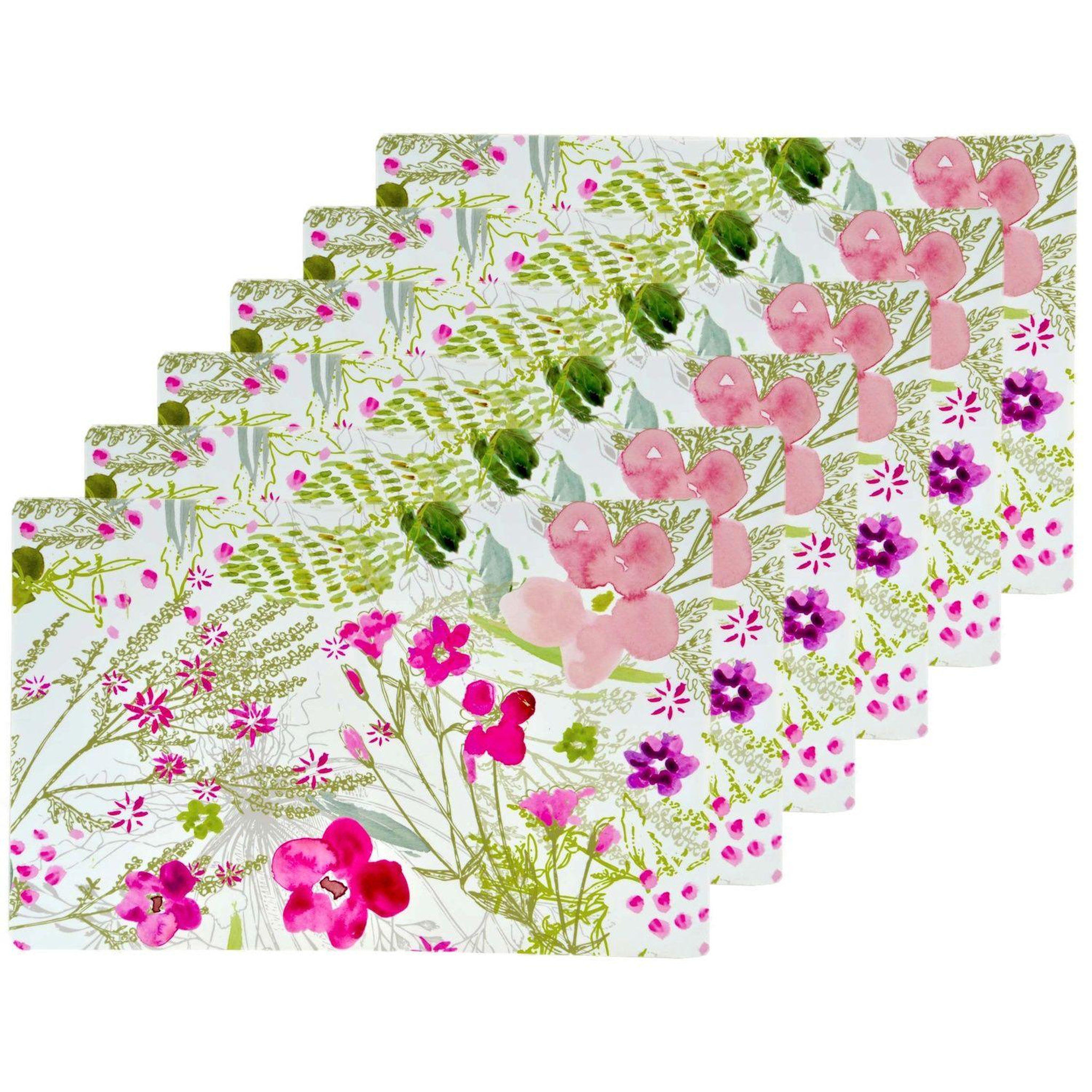 Voir la diapositive 1 : TOILINUX Lot de 6 sets de table chloris - 28 x 43 cm - rose