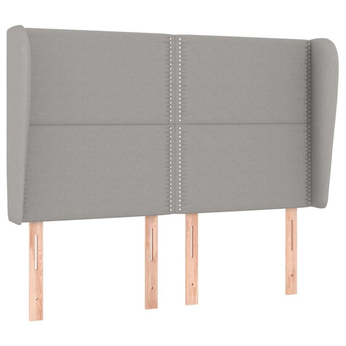 VIDAXL Tete de lit avec oreilles Gris clair 147x23x118/128 cm Tissu