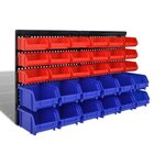 VIDAXL Jeu de paniers muraux de stockage Plastique 30pcs Bleu et rouge