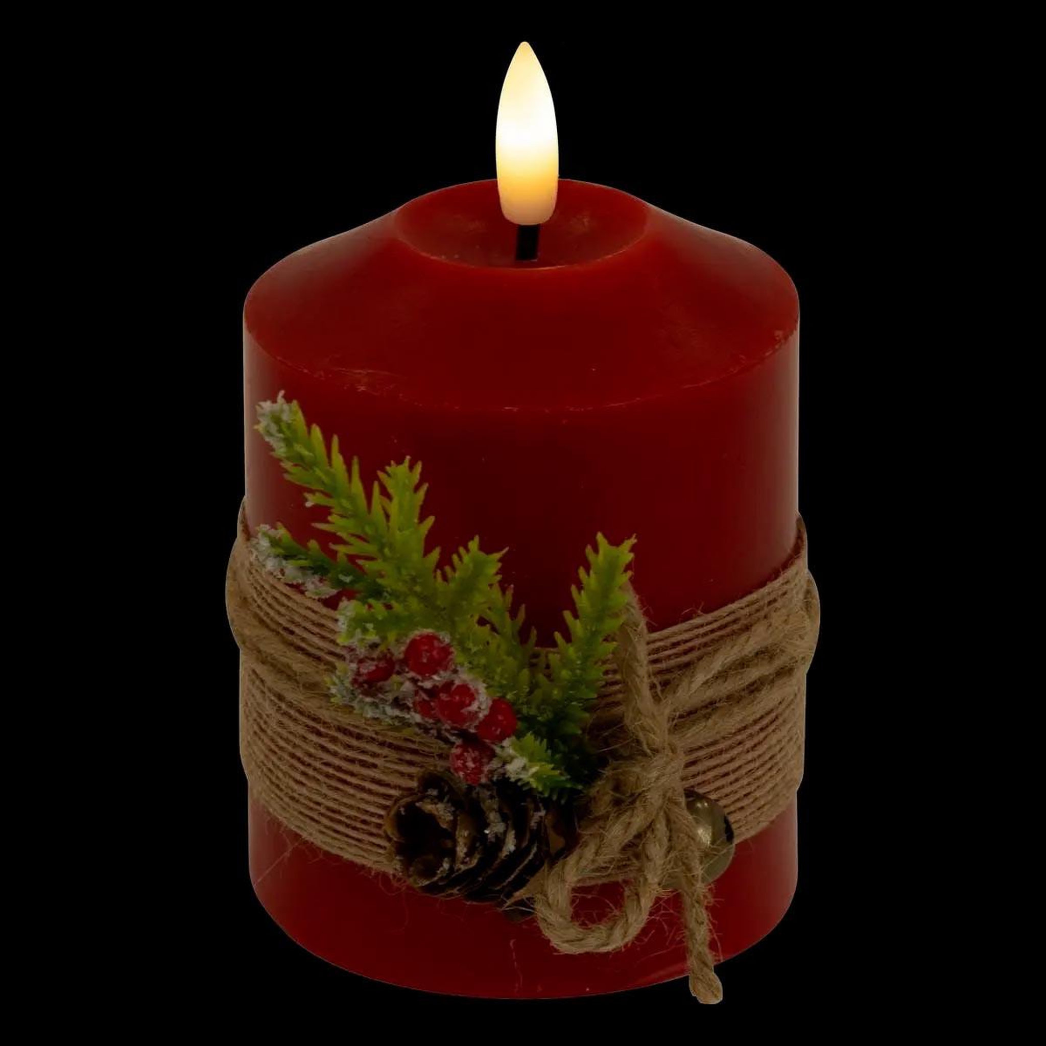 Voir la diapositive 6 : ATMOSPHERA Bougie led de noël  branche  12cm rouge