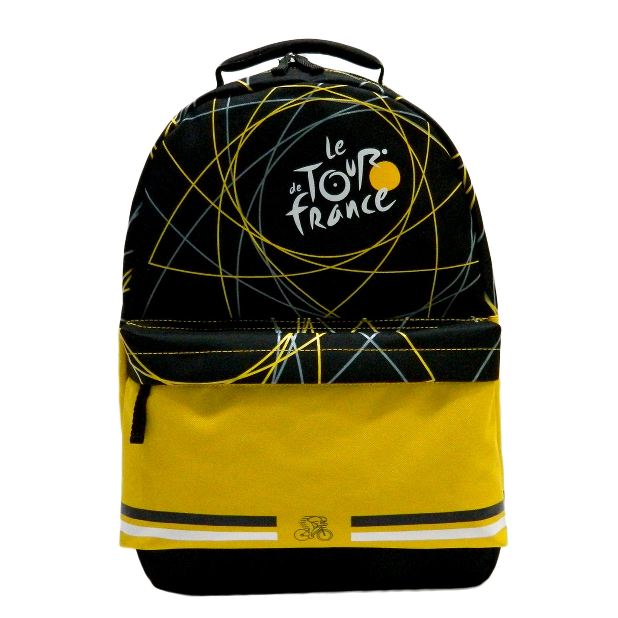  Sac à dos 1 compartiment + poche avant garçon Tour de France marron et noir motif vélos
