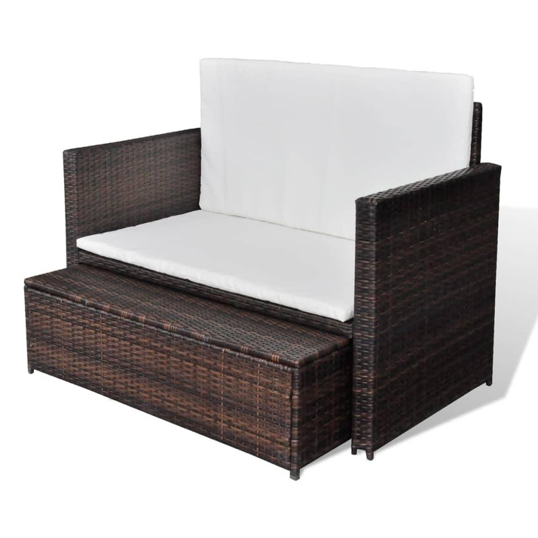 Voir la diapositive 4 : VIDAXL Canape de jardin Resine tressee Marron