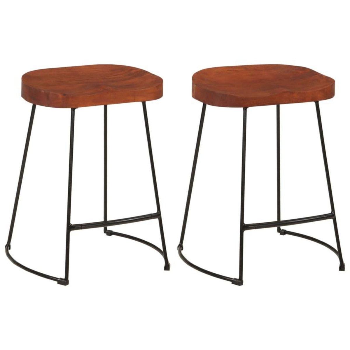 VIDAXL Tabourets de bar Gavin lot de 2 45x38x53cm bois massif manguier